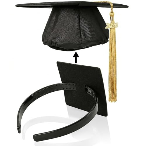 GIURKUU Graduation Cap Headband, Firm Anti-fall HairBand for Graduation Hat, Graduation Gifts Hat Accessories for Graduates, Students, Women (Grad Cap Not Included) | Amazon (US)