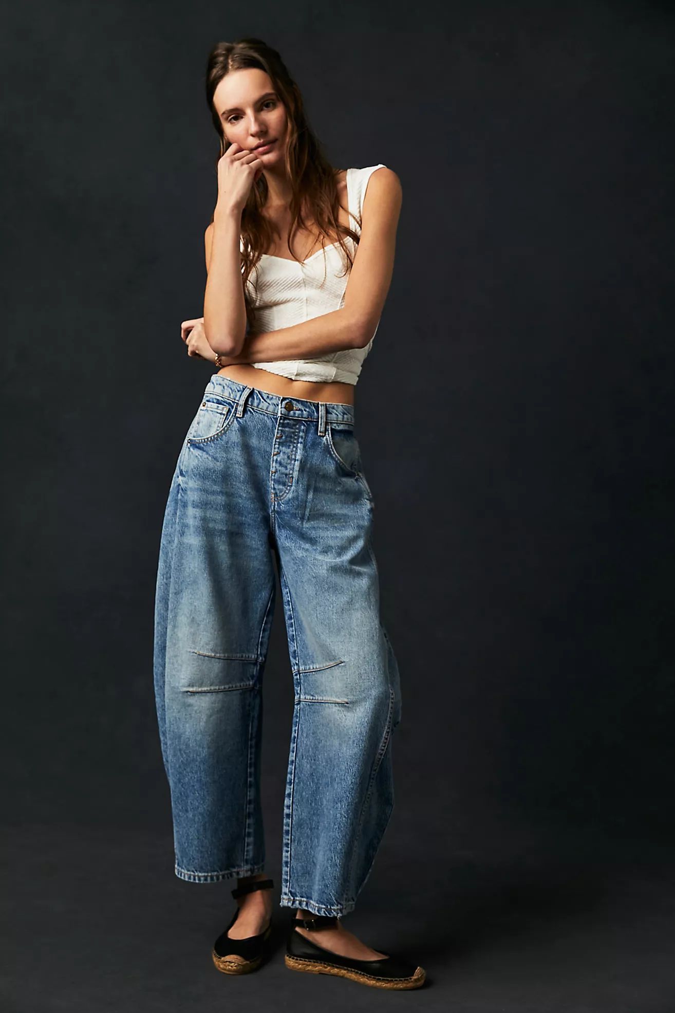 Lucky You Mid-Rise Barrel Jeans | Free People (Global - UK&FR Excluded)