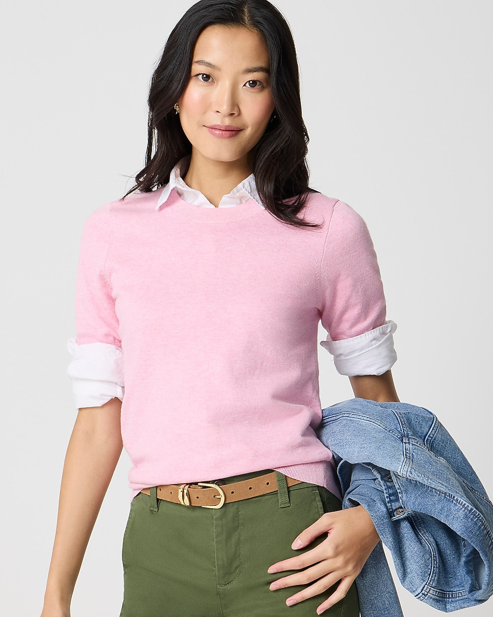 Short-sleeve cotton crewneck sweater | J.Crew Factory