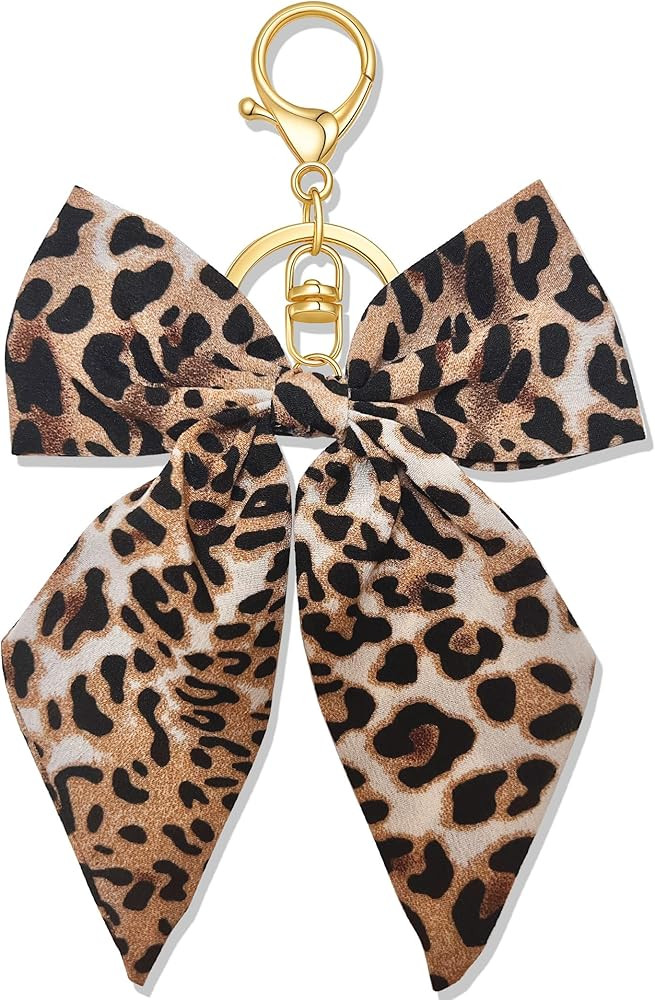 Leopard Print Bow Bag Charms Keychains, Cute Key Chain Accessories for Women Purse Handbags Backp... | Amazon (US)