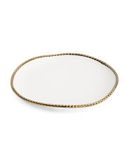 Made In Italy Set Of 6 Gold Tone Beaded Edge Dinner Plate Set | TJ Maxx