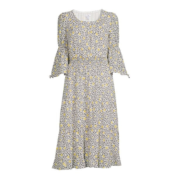 The Get Women's Tiered Midi Dress with Smocked Waist - Walmart.com | Walmart (US)