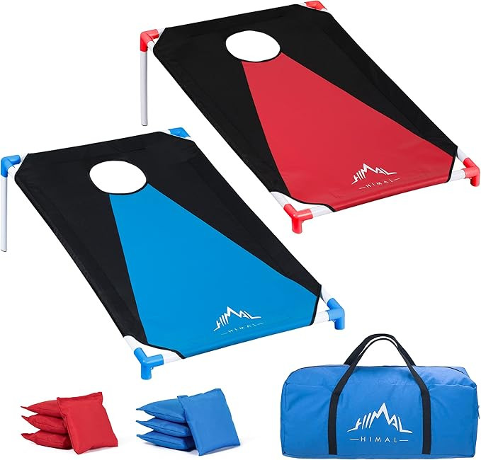 Himal Portable PVC Framed Cornhole Game Set with 8 Bean Bags and Carrying Bag (Blue-Red,3 x 2-fee... | Amazon (US)