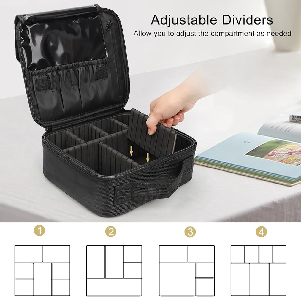 Relavel Travel Makeup Train Case Makeup Cosmetic Case Organizer Portable Artist Storage Bag with ... | Amazon (US)
