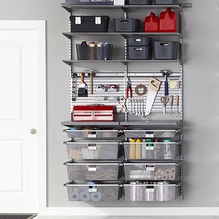 Elfa Classic 4' Platinum Garage | The Container Store