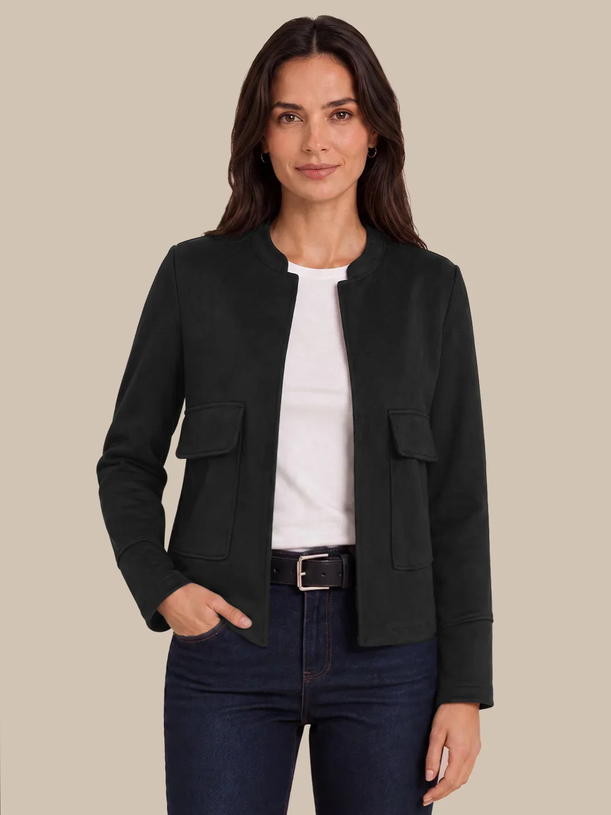 89th & Madison Scuba Suede Straight Jacket | 89th + Madison