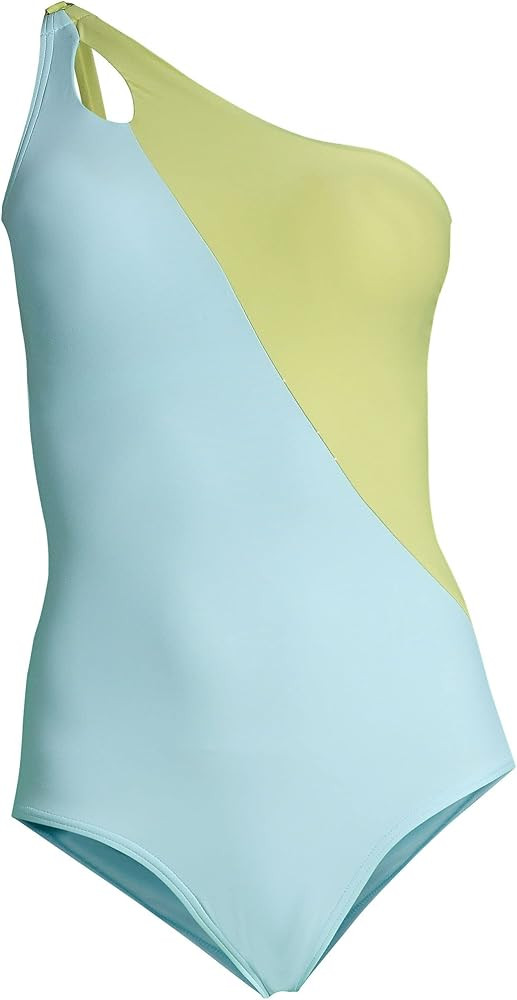 Lands' End Womens Chlorine Resistant One Shoulder Cut Out One Piece Swimsuit Control Paradise Aqu... | Amazon (US)
