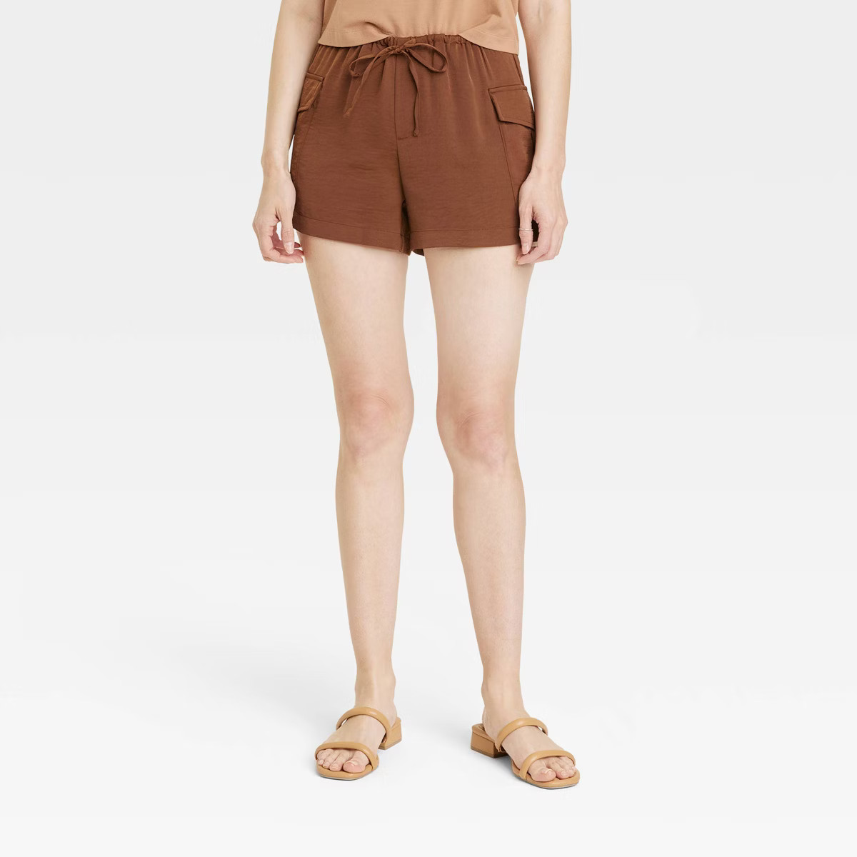 Women's Mid-Rise Cargo Satin Shorts - A New Day™ | Target