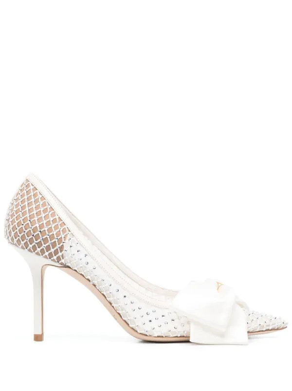 bow-detail 90mm leather pumps | Farfetch Global