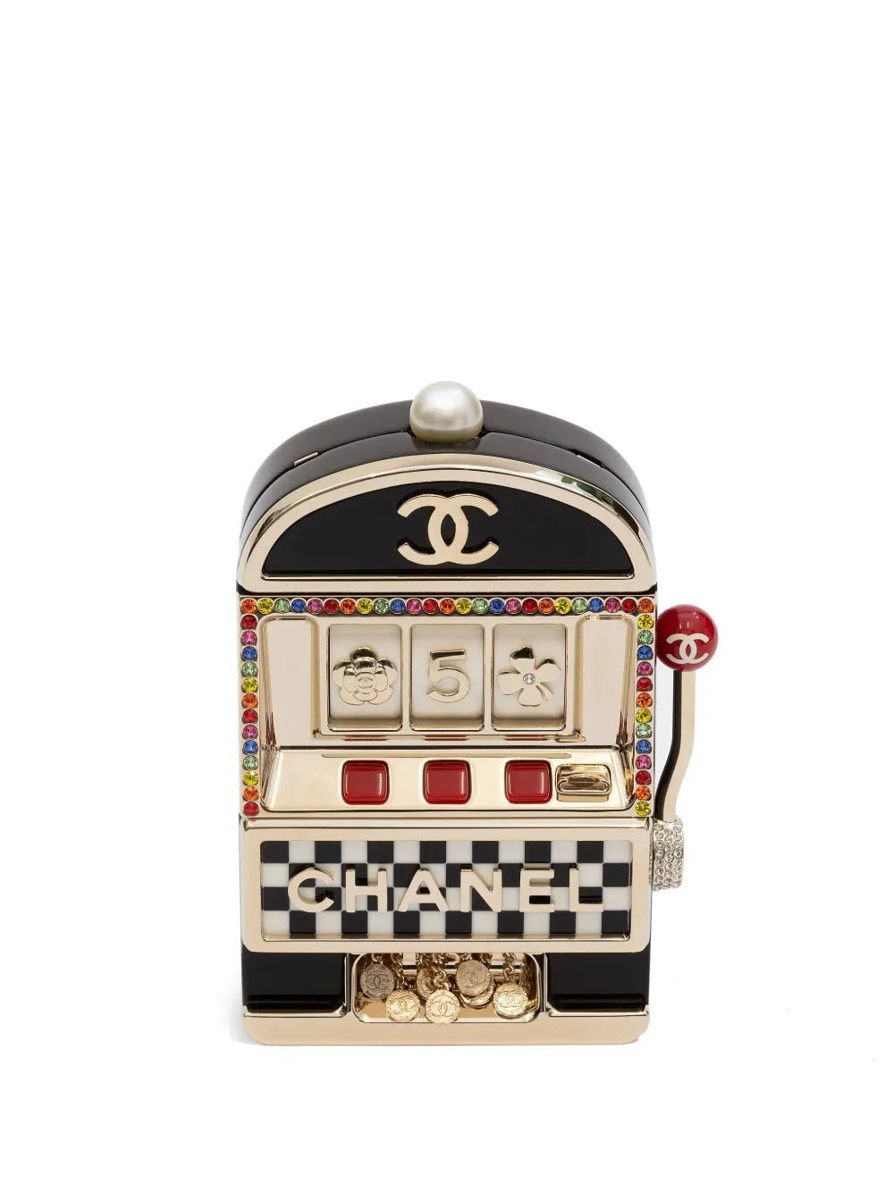 CHANEL Pre-Owned 2023 Slot Machine Casino clutch bag - Black | Farfetch Global