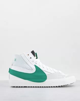 Nike Blazer Mid '77 Jumbo trainers in white and green | ASOS (Global)