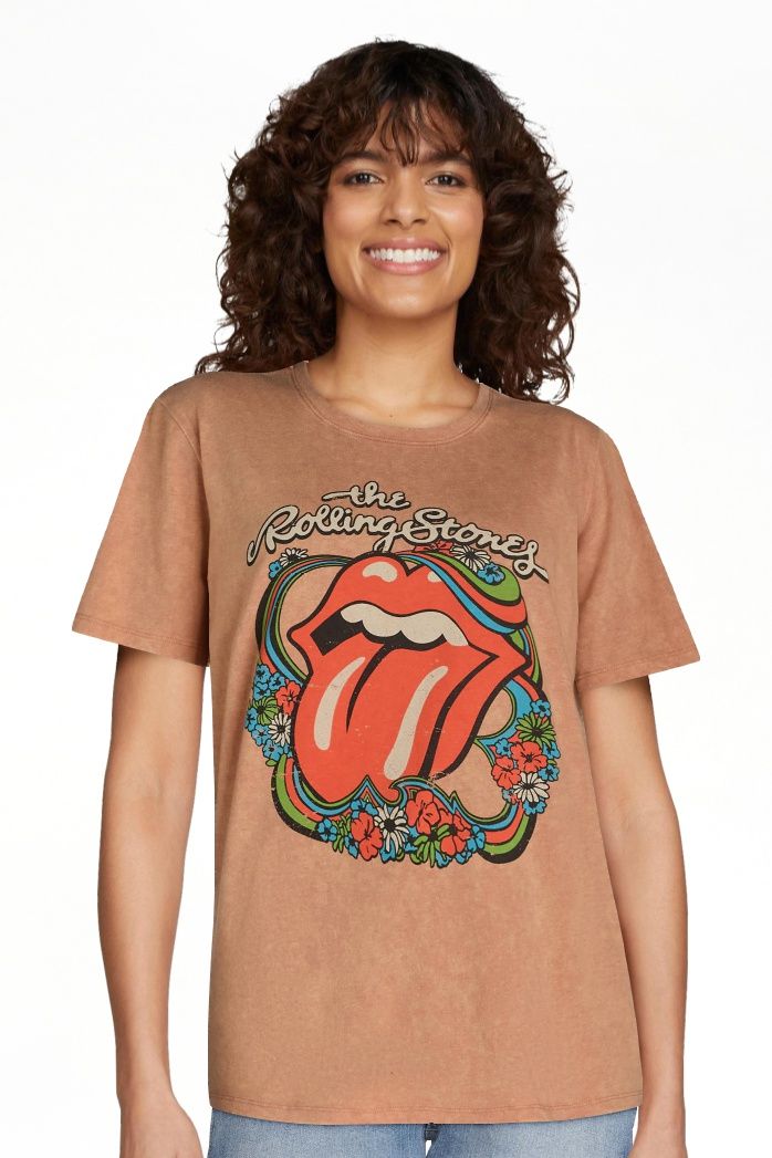 Time and Tru Women’s Rolling Stones Graphic Band Tee with Short Sleeves, Sizes XS-XXXL - Walmar... | Walmart (US)