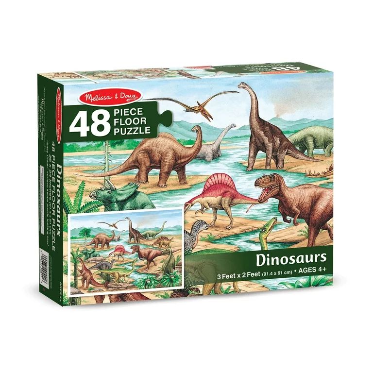 Melissa & Doug Dinosaurs Floor Puzzle - 48 Pieces (2 Feet x 3 Feet Assembled) | Walmart (US)