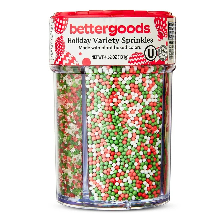 bettergoods Multicolor Holiday Variety Sprinkles, 4.62 oz | Walmart (US)