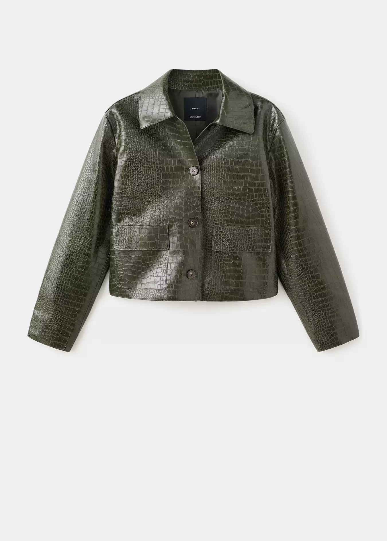 Jacke mit Krokoleder-Effekt - Damen | MANGO Österreich | Mango EU