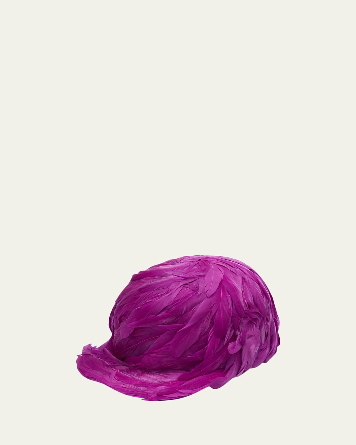 Feather Trim Satin Baseball Hat | Bergdorf Goodman