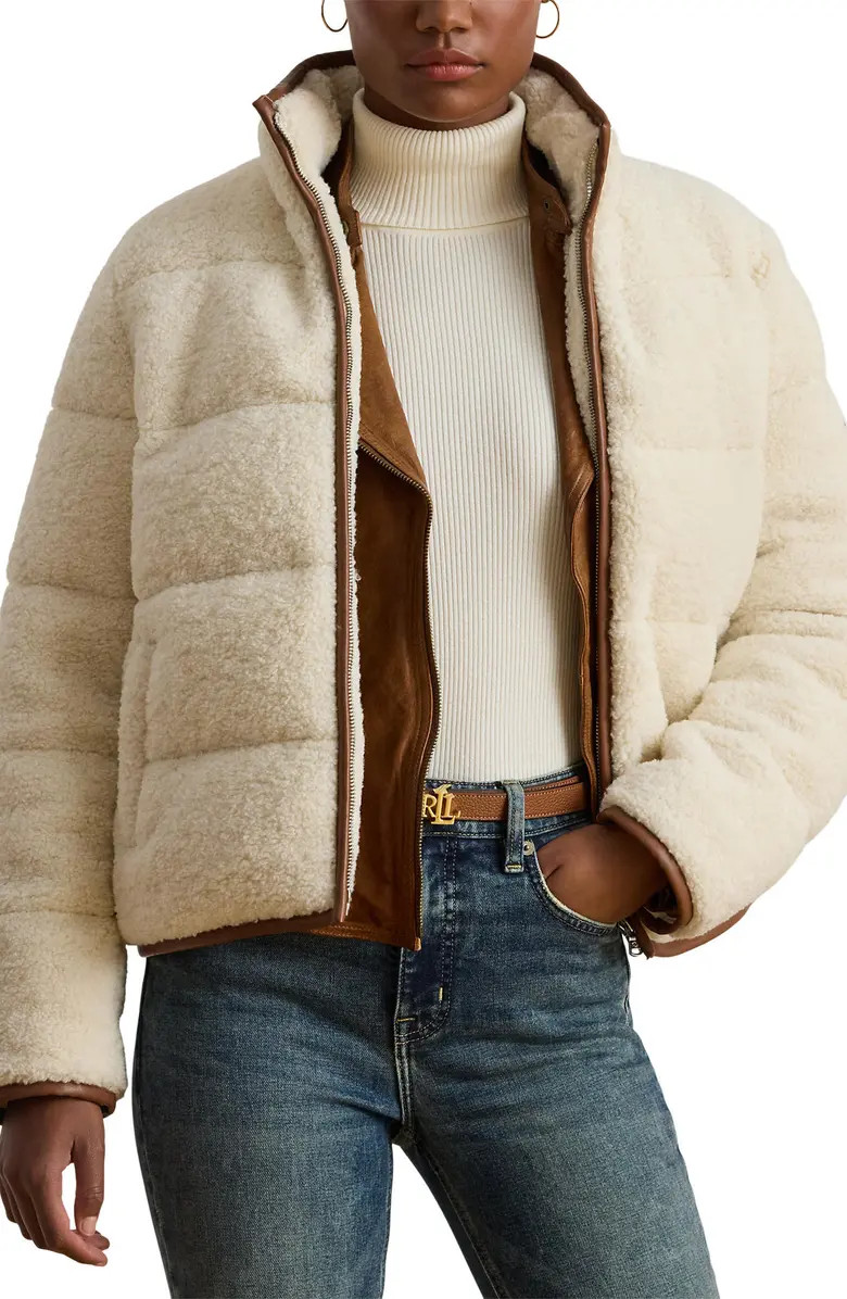 Lauren Ralph Lauren Faux Shearling Puffer Jacket | Nordstrom | Nordstrom
