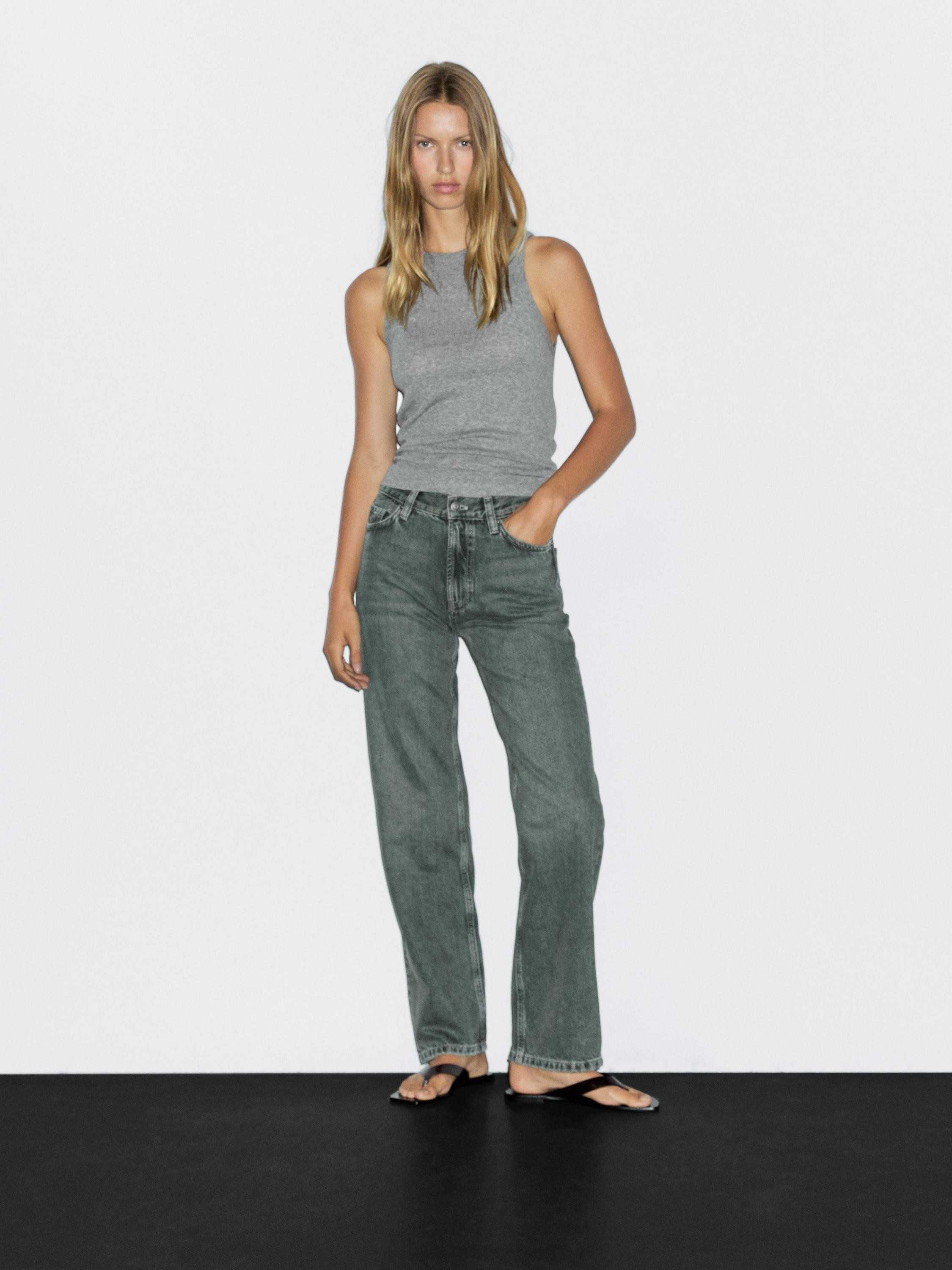 Straight-Fit-Jeans mit hohem Bund | Massimo Dutti DE