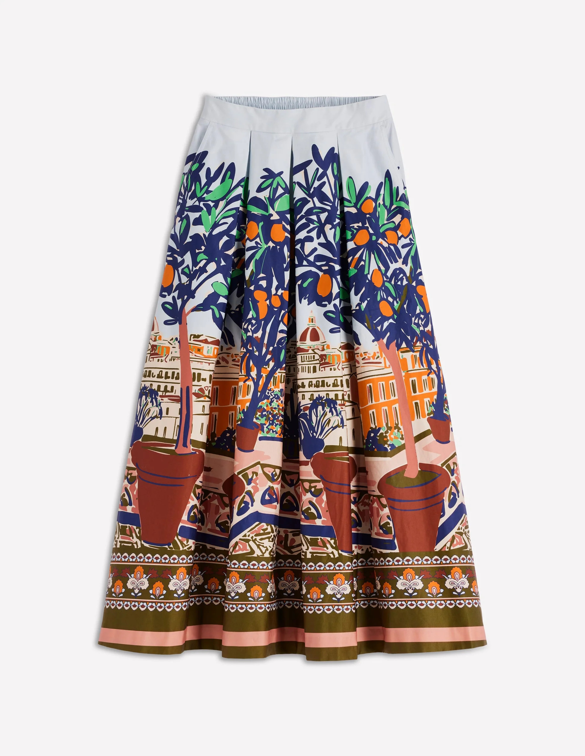 Verity Sateen Skirt-Multi, Balcony Scene | Boden (US)