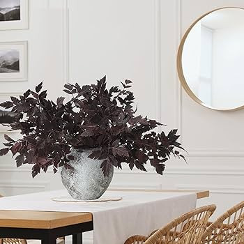 Lyrow 10 Pack Artificial Cimicifuga Plant Leaf Spray Faux Plum Cimicifuga Ramosa Leaf Branch Faux... | Amazon (US)