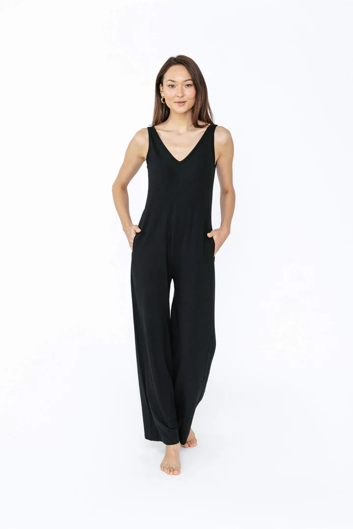 Smash + Tess | The Tuesday Wide Leg Romper || In Midnight Black | SMASH+TESS CA