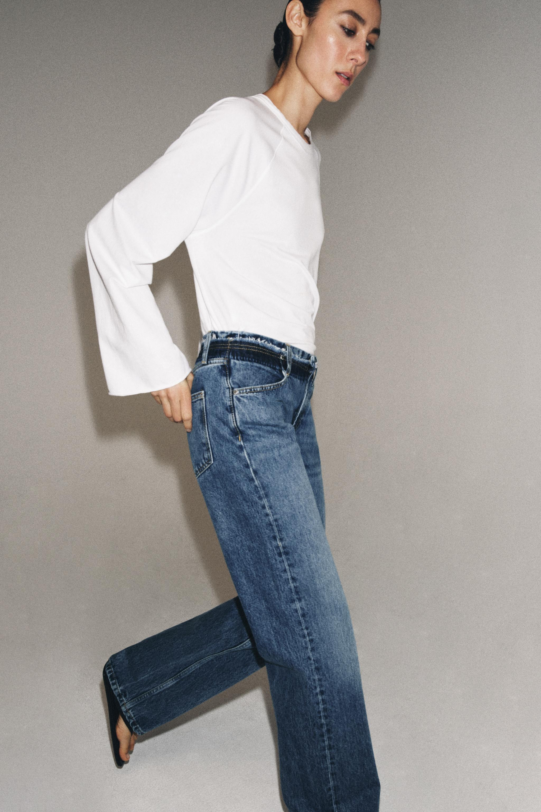 ZW COLLECTION LOW-RISE STRAIGHT LEG JEANS | Zara US
