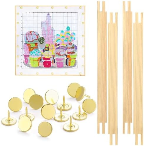 Glooglitter 2 Sets Stretcher Bars for Needlework with Thumb Tacks Regular Needlepoint Stretcher B... | Amazon (US)