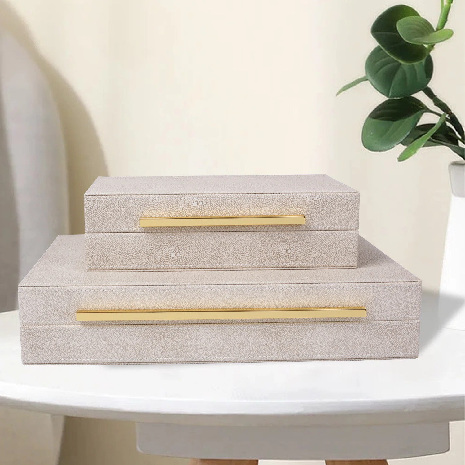 Selecia 2 Piece Handmade Faux Leather Decorative Box Set | Wayfair North America