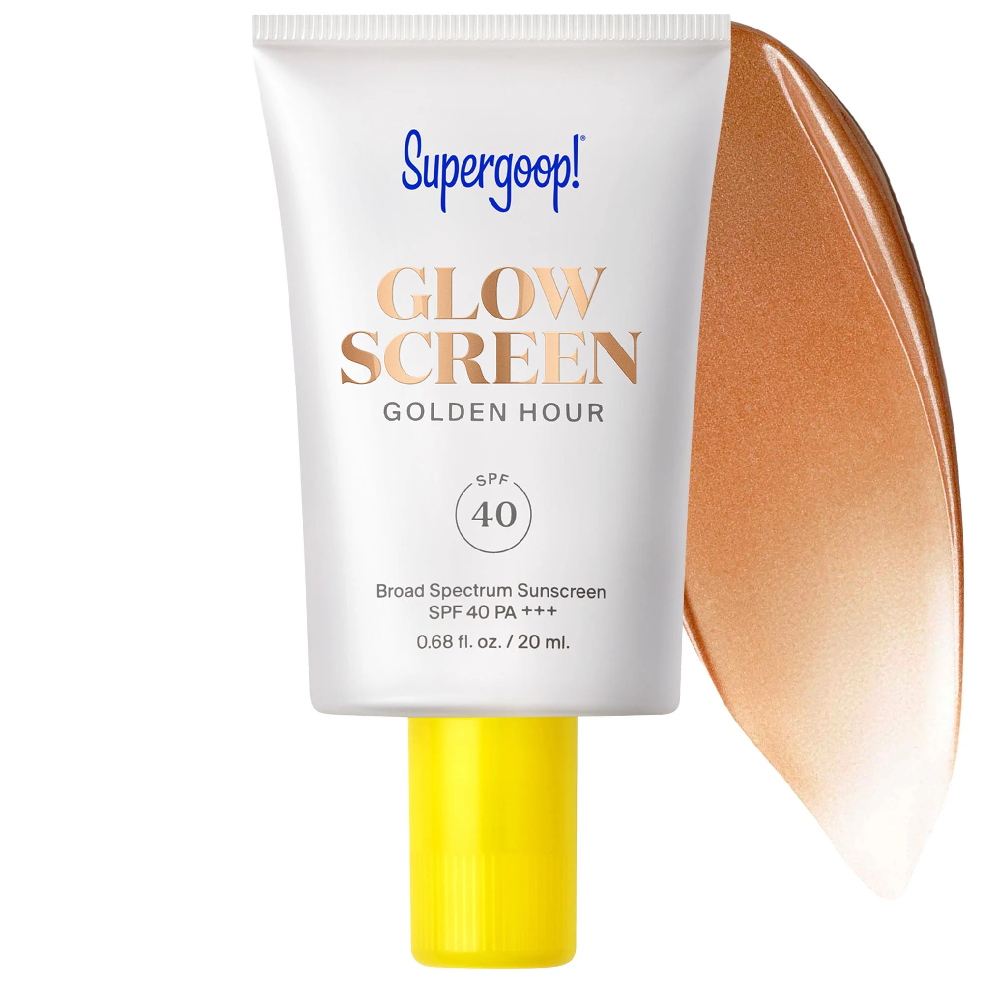 Supergoop! Mini Glowscreen Sunscreen SPF 40 with Hyaluronic Acid + Niacinamide 0.68 oz Golden Hour / 20 ml - bronze | Sephora (US)
