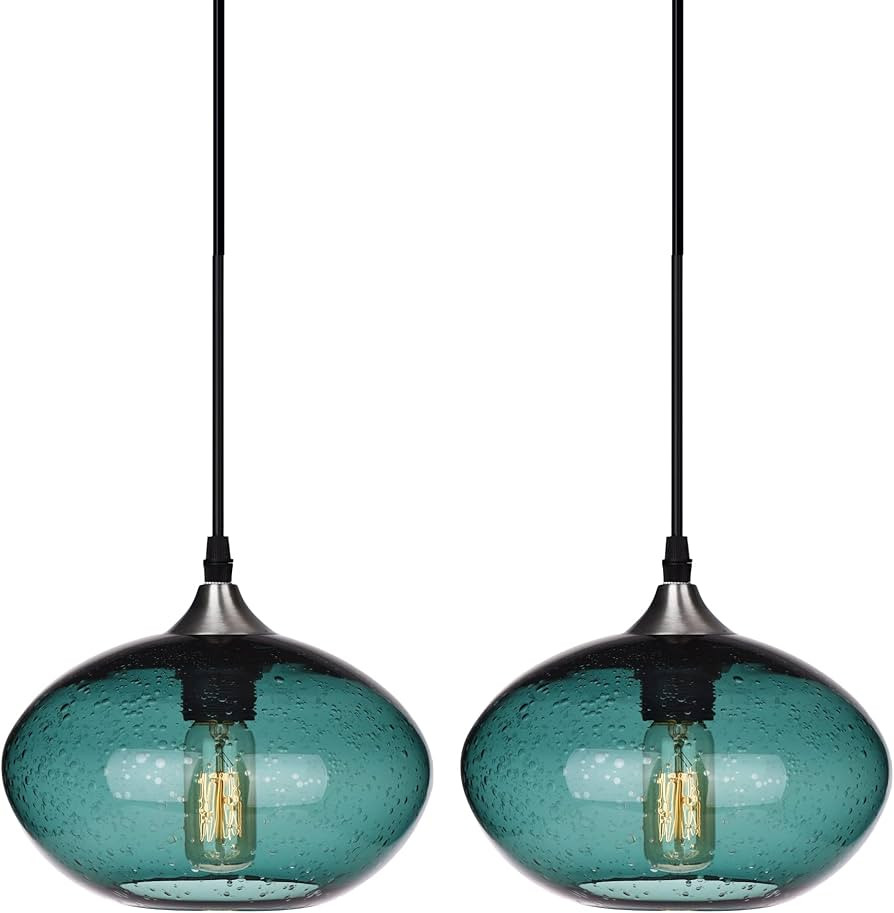 ARIAMOTION Pendant Lighting Kitchen Island Glass Seeded Bubbles Hanging Lights Modern Mini Ceilin... | Amazon (US)