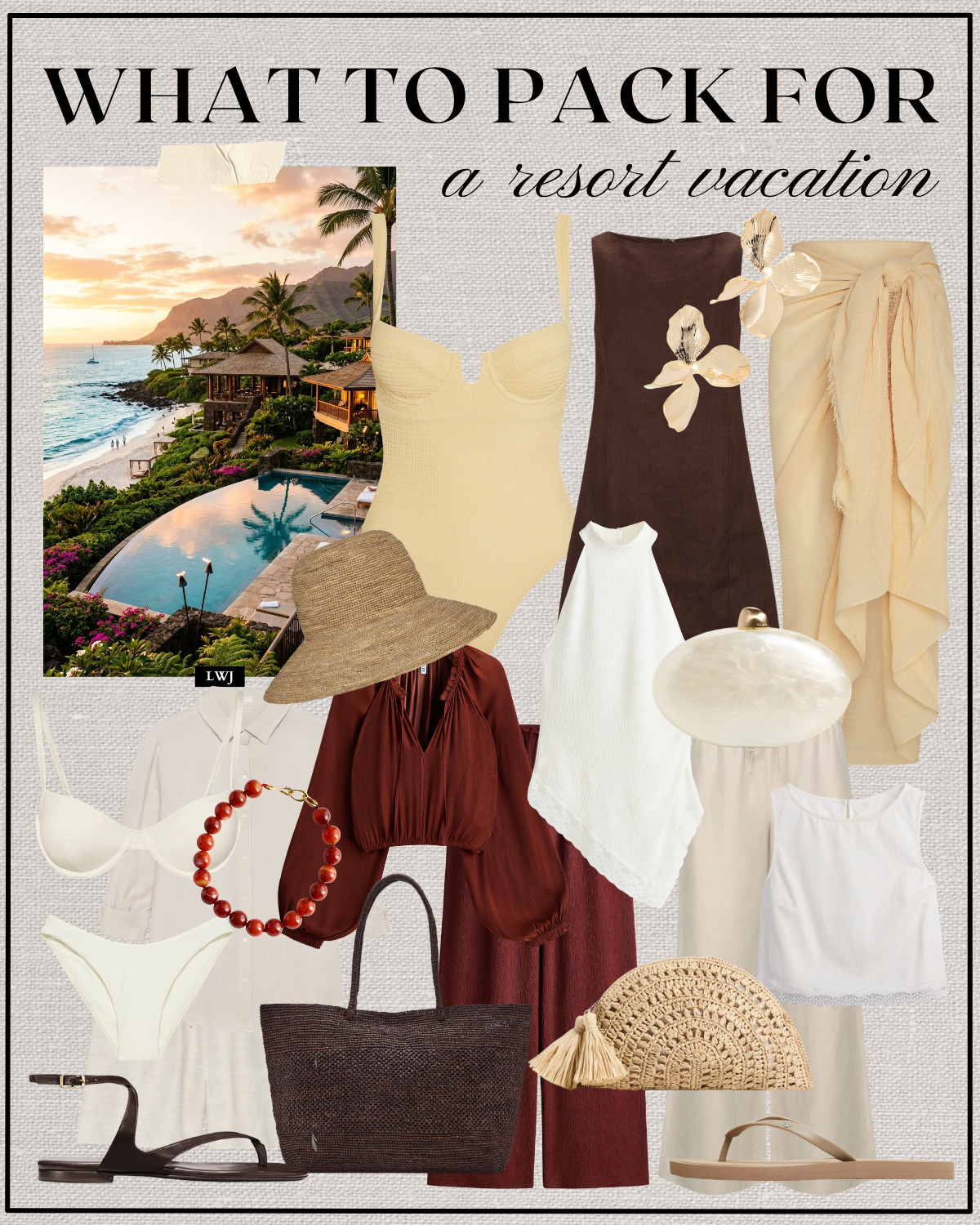 what to pack for a resort vacation 

travel outfits / beach vacation / chic and minimal style / monday swimwear / strappy sandals  

 

#LTKTravel
