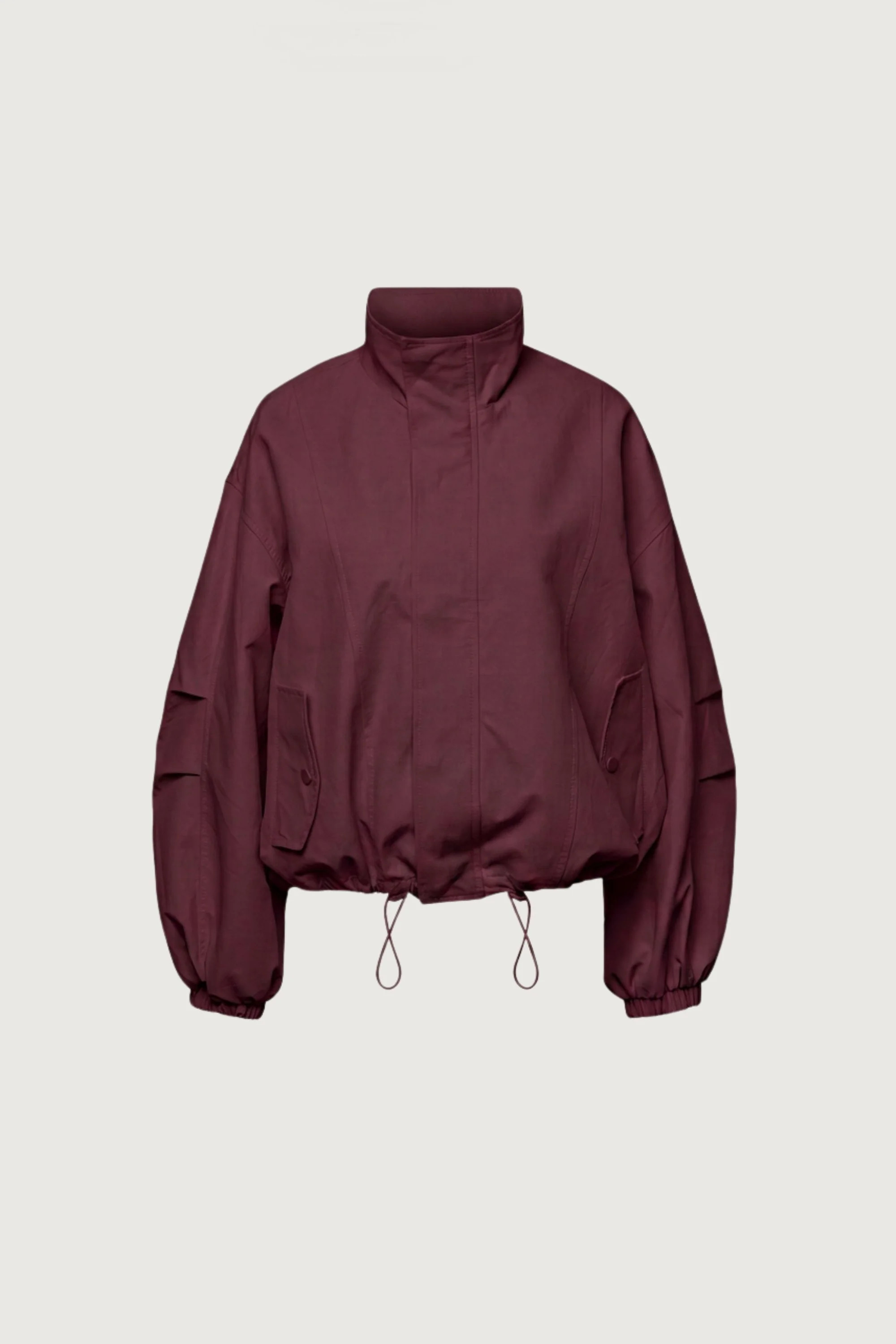 HIGH FUNNEL NECK CROPPED DRAWSTRING JACKET | OAK + FORT