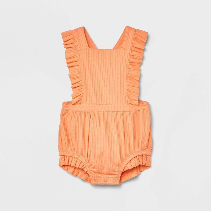 Baby Girls' Solid Ruffle Romper - Cat & Jack™ | Target