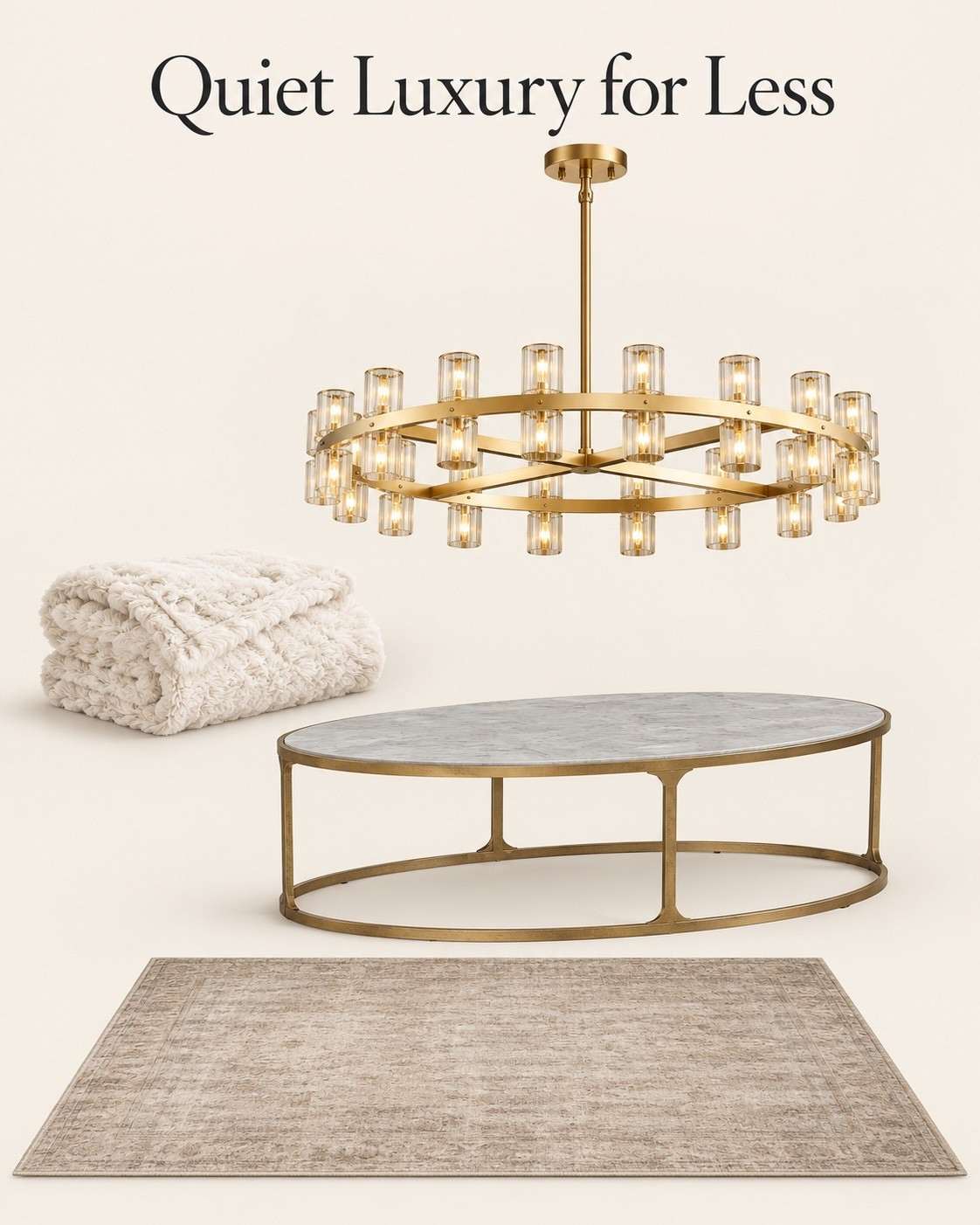 Quiet Luxury for Less | Early Amazon Prime Deals

A brass chandelier, oval coffee table, plush ivory throw, and neutral rug for a warm, classic living room. Shop these early Amazon Prime deals for a Restoration Hardware inspired look with soft textures and timeless finishes on a budget.

#LTKHome #LTKSaleAlert #LTKSeasonal