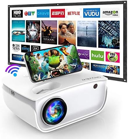 WiFi Projector, 6500L Mini GROVIEW Projector with 100'' Screen, Full HD 1080P and 240" Supported,... | Amazon (US)