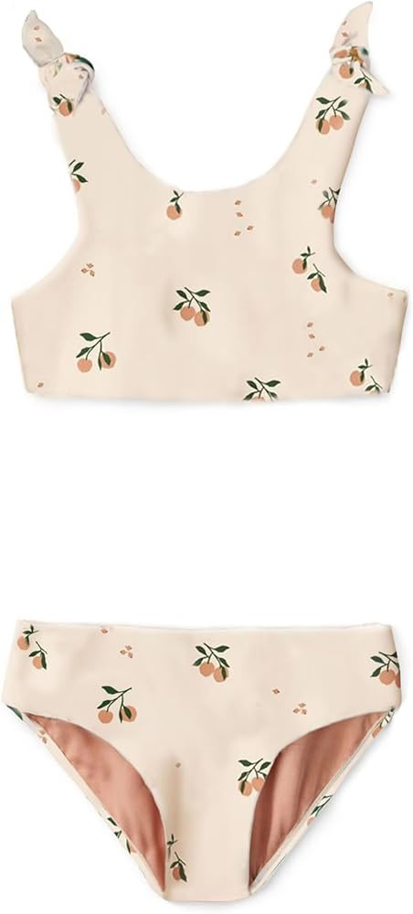 Girls Swimsuit Two Piece Bikini Set Bowknot Swim Top & Bottom Tankini Set Summer Beach Wear Dolph... | Amazon (US)