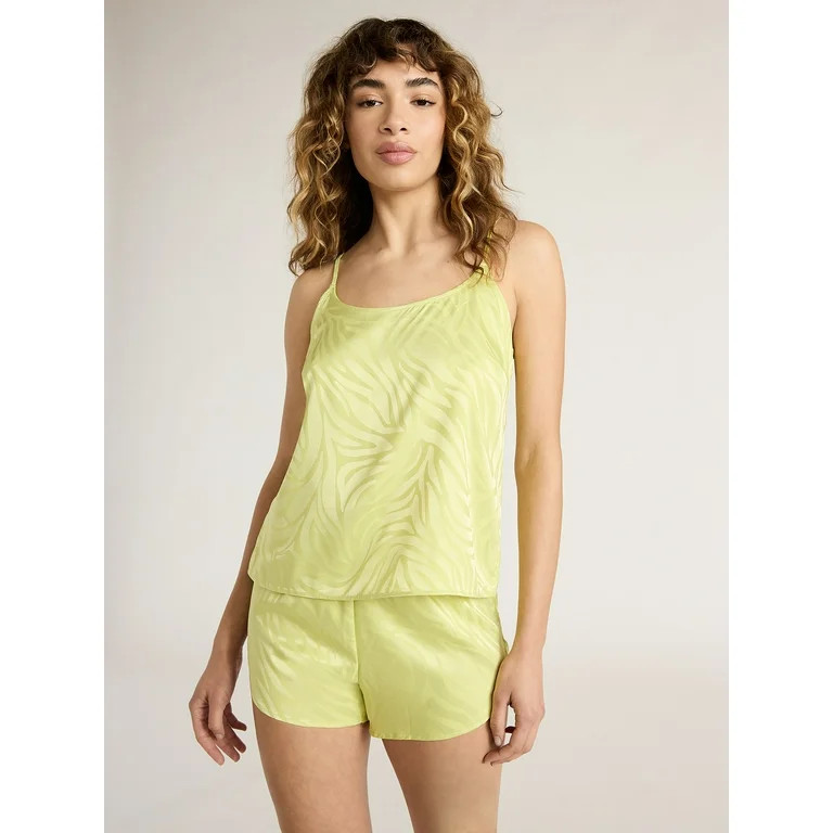 Joyspun Women's Flyaway Back Satin Cami and Shorts Pajama Set, 2-Piece, Sizes S to 3X | Walmart (US)