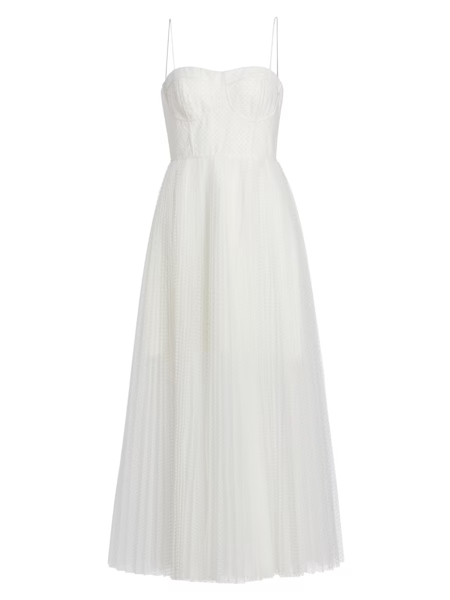 Pleated Tulle Midi-Dress | Saks Fifth Avenue