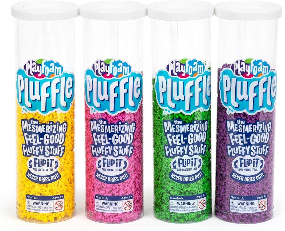 Educational Insights Playfoam Pluffle for Sensory Bins 4-Pack Green, Pink, Yellow & Purple, Ages ... | Amazon (US)