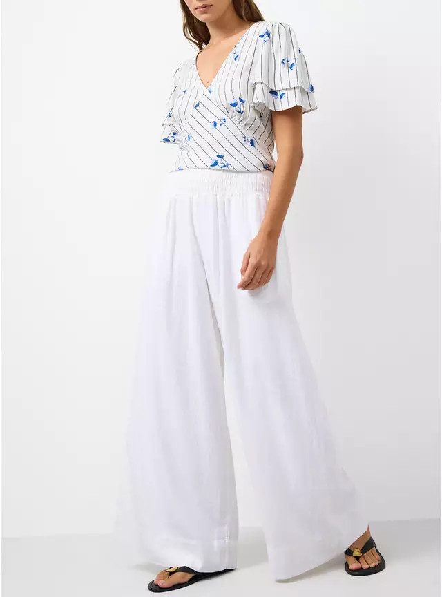 Buy White Linen Wide Leg Trousers 12 | Co-ords | Tu | Tu Clothing