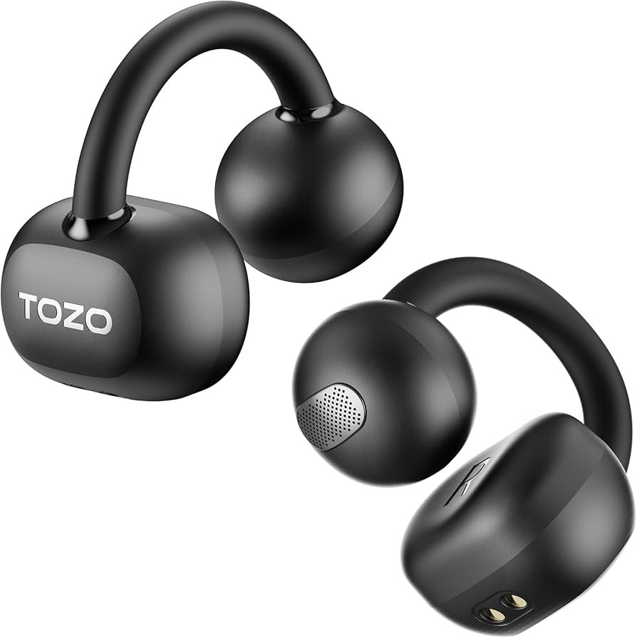 TOZO OpenEarRing True Open Ear Earbuds, Lightweight Comfort Open Ear Clip Wireless Earbuds, 40H P... | Amazon (US)