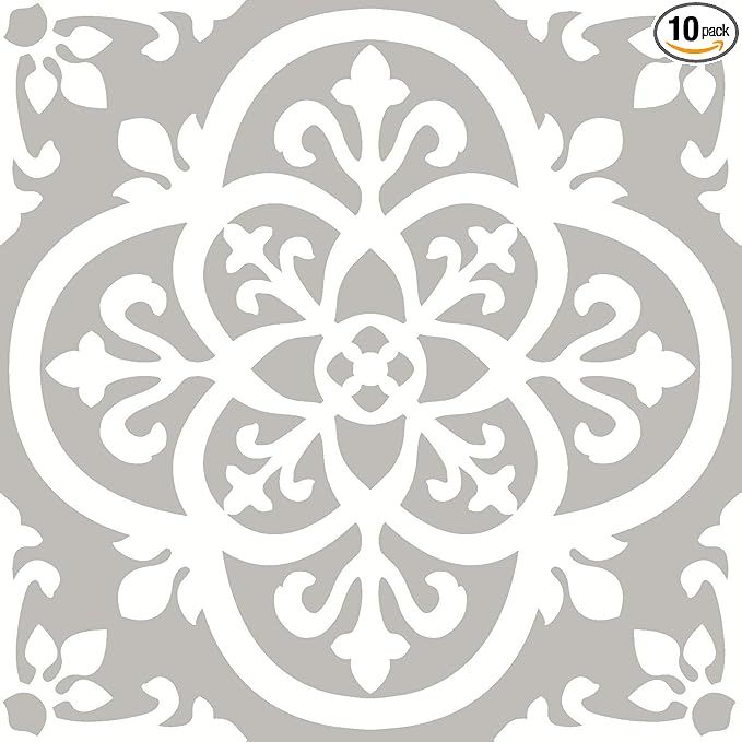 FloorPops FP2942 Medina Peel & Stick Floor Tiles, Grey | Amazon (US)