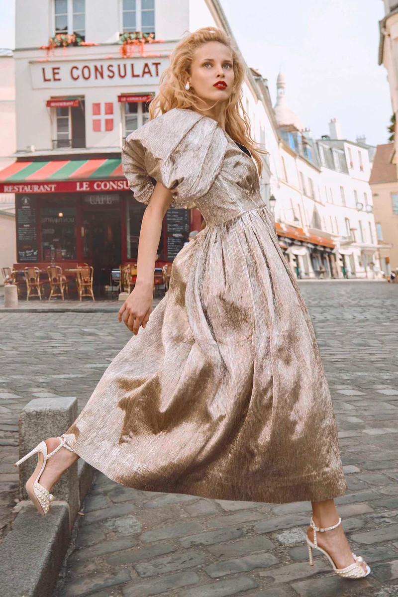 Carole Dress | Metallic Dress | Hunter Bell | Hunter Bell