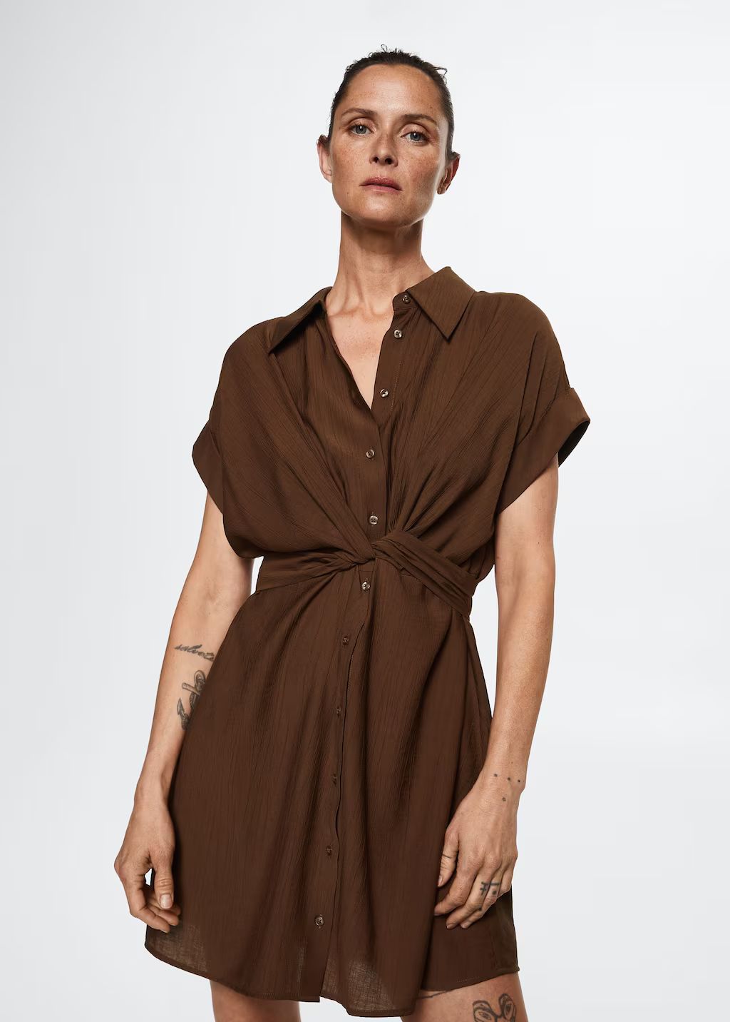 Bow shirt dress | MANGO (US)