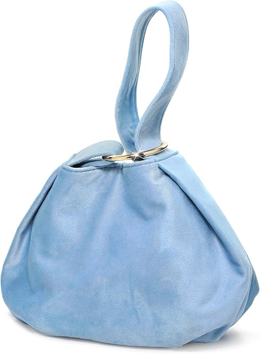 Women Clutch Velvet Top Handle Bag Wristlet Small Tote Purse | Amazon (US)