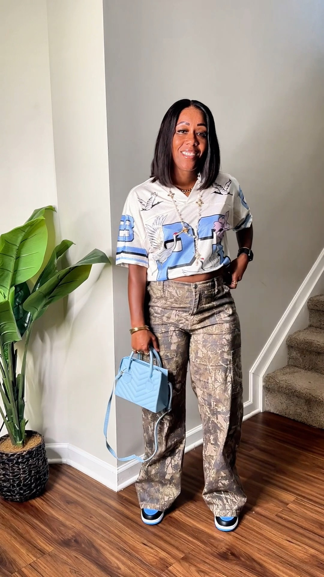 Styling a mesh jersey with camo cargo pants as a casual outfitt

#LTKFindsUnder50 #LTKPetite #LTKStyleTip