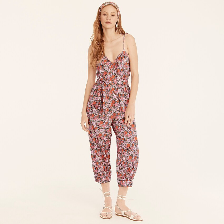 Wide-leg organic cotton jumpsuit in Liberty® Meadow Song floral | J. Crew US