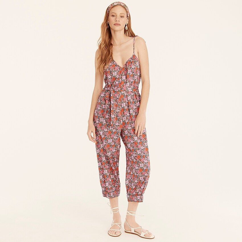 Wide-leg organic cotton jumpsuit in Liberty® Meadow Song floral | J.Crew US