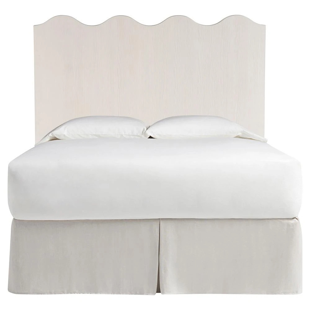 Bennett Coastal Beach White Oak Wave Headboard - Queen | Kathy Kuo Home