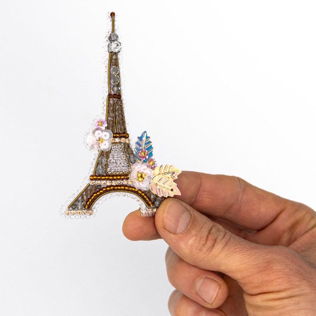 Bead Embroidery Kit Eiffel Tower. Seed Bead Brooch Kit. DIY Craft Kit. Paris Beading Kit. Needlew... | Etsy (US)